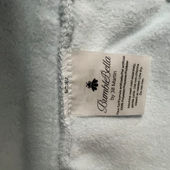 BumbleBella by Jill Martin Sherpa Shawl Collar Long Vest Baby Blue, X-Small - Picture 5 of 11